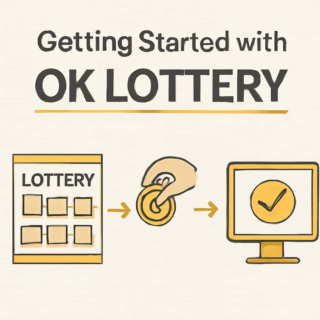 Diagram explaining the process of signing up for OK Lottery.