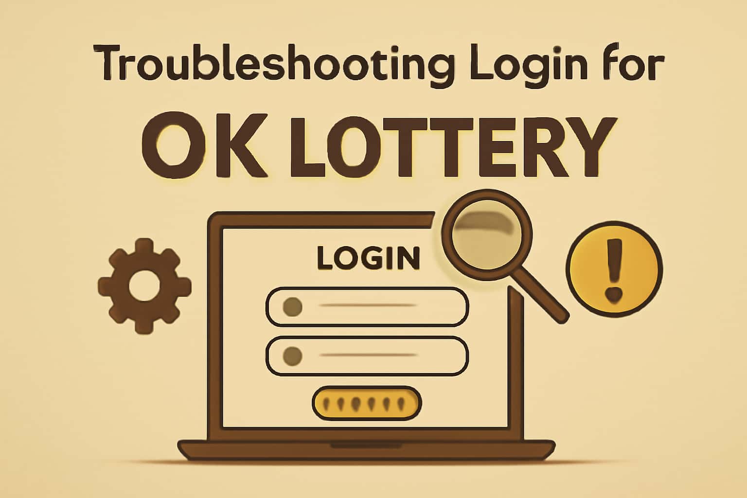 A visual representation of troubleshooting login issues for OK Lottery.