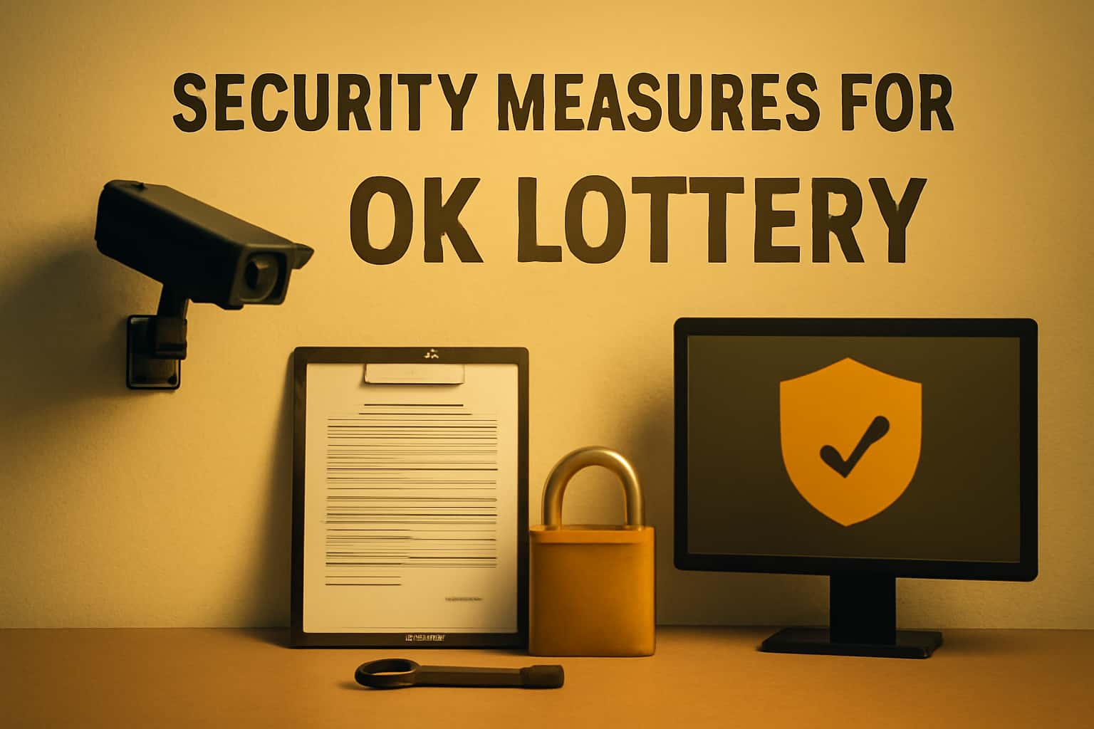 Informational scene depicting security measures for OK Lottery.