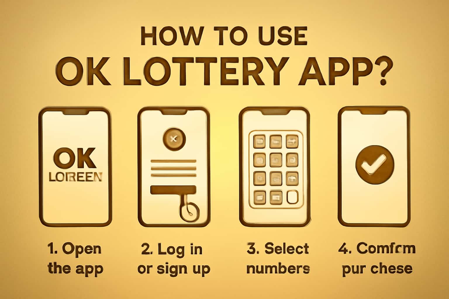 A visual representation of the OK Lottery app interface featuring its logo.