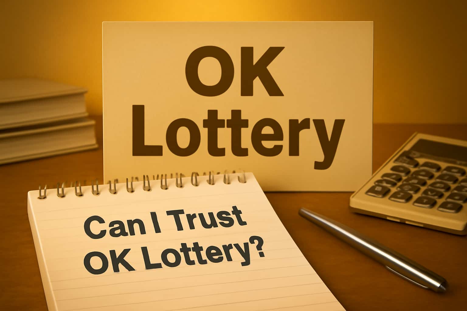 An informative scene showcasing security and support for the OK Lottery platform.