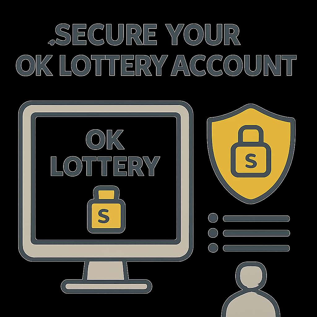 An educational diagram illustrating steps to secure your OK Lottery account.