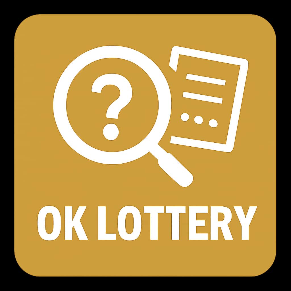 A badge illustrating the major features of the OK Lottery.